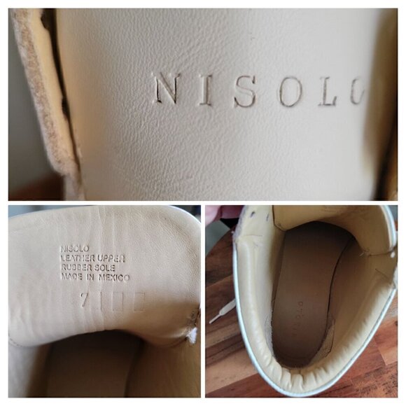 NISOLO  - Everyday Mid Top  Bone Leather Womens  Sneaker- SZ 7 - Picture 9 of 9